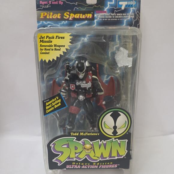 Mcfarlane Toys Spawn Pilot Spawn Black W/ Jet Pack W Missile Action Figure Read - Picture 1 of 4